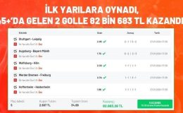 İlk yarılara oynadı, 45+’da gelen 2 golle 82 bin 683 TL kazandı!
